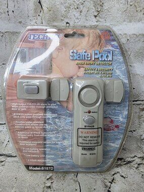 Techko S187D Safe Pool Area Entry Detector Alarm Light-Grey New Sealed